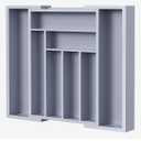 Pipishell Bamboo Expandable Drawer Organizer for Utensils Holder, Adjustable Cutlery Tray, Wood Drawer Dividers Organizer for Silverware, Flatware, Knives in Kitchen, Bedroom, Living Room(Grey)