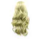 Superior Yellow Green Lace Front Wigs for Women Long Wavy Hair Tender Matcha Green Synthetic Lace Front Wigs Drag Queen Spring Wig Realistic Glueless Heat Resistant Fiber Hair Cosplay 24Inch