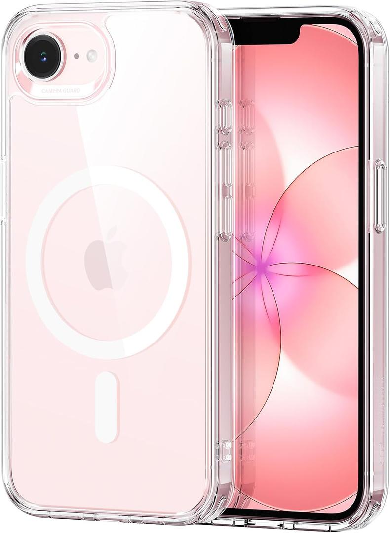 ESR for iPhone 17e/iPhone 16e Case, Compatible with MagSafe, Shockproof Military-Grade Protection, Scratch-Resistant Back, Magnetic Phone Case for iPhone 17e/iPhone 16e, Classic Hybrid Case, Clear