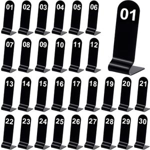 Tuanse 1-30 Table Order Numbers Restaurant Double Sided Acrylic Reception Number Stands Signs for Wedding Restaurant Seating Cafes Party Banquet(Black)