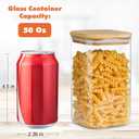 Glass Storage Containers with Airtight Bamboo Lids Set of 4,Pantry Food Storage Container,Perfect for Kitchen Organization-Flour, Rice, Pasta, Sugar, Coffee Beans, Accessories Included (4 packs(50oz))