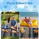 MontVoo Outdoor Rug Carpet Waterproof-Patio Rug Mat 5x8 Reversible RV Outdoor Camping Rugs Picnic Beach Mats Plastic Straw Outside Rugs for Balcony Porch Pool Deck Boho Patio Decor