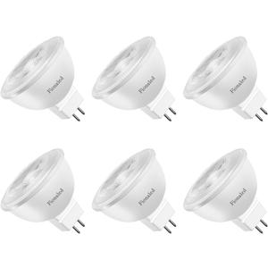 MR16 LED Bulbs Dimmable, 50W Halogen Replacement, 2700K Cozy Warm White, GU5.3 Bipin Base, 5W 12V Low Voltage Landscape Recessed Lighting Bulbs,6-Pack