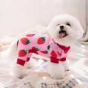 XPUDAC 4 Pack Dog Pajamas for Small Dogs Pjs Clothes Puppy Onesies Outfits for Doggie Duck Shirts Sleeper for Pet Cats Jammies-L
