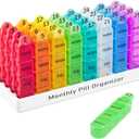 Daviky Monthly Pill Organizer 4 Times a Day, 30 Day Pill Organizer with Daily Pill Box Organizer, One Month Medicine Pill Case, 31 Day Pill Container Pill Holder to Hold Supplement and Medication