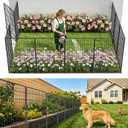 No Dig Garden Fence Animal Barrier with Gate, 40 in (H) x 23.6 ft (L), 10 Panels