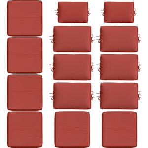 14 Pcs Outdoor Cushion Slipcovers All-Weather Patio Cushion Covers, Replacement Waterproof with Zipper for Patio Furniture, Sectional Couch 3 Sizes, Covers Only