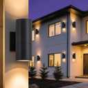 4 Pack Outdoor Sconce Lights for House, Modern Exterior Wall Light Fixtures, Black Cylinder Up and Down Lights Outdoor, Anti-Rust Porch Lights Wall Mount for Front Door Garage