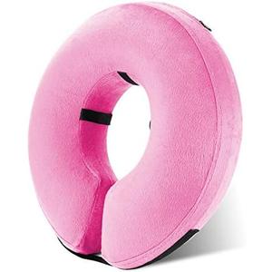 Katoggy Protective Inflatable Recovery Collar, Soft Blow-up Dog Cone Collar, Pet Donut Cone Collar, Comfy Elizabethan Collar After Surgery for Large Dog to Prevent from Biting & Scratching, Medium Pink