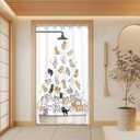 SVBright Small Stall Cute Cat Shower Curtain 36Wx72L Inch for Kids Rv Half Single Narrow Cute Cartoon Animal Funny Raining Animal 7 Pack Hooks Polyester Waterproof Fabric Bathroom Bathtub Panels