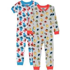 Sesame Street boys Little Footless Pajamas (2T)