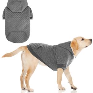 KOOLTAIL Dog Hoodie for Small Medium Large Dogs, Ultra-Warm & Soft Winter Fall Fleece Dog Hooded Sweatshirt Clothes Sweater, Lightweight Pullover Coat for Boy Girl Bulldog Pitbull Puppy Cats,Gray M-L