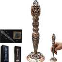 Wand Dice Spinner for Dungeons and Dragons, Metal D&D Unique Roulette Dice, Dungeons and Dragons Gift Set for Role Playing Games (Rustic Copper Hong)