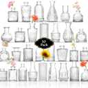 Bud Vases in Bulk 30, Clear Glass Bud Vases for Centerpieces, Small Vase for Flowers, Mini Vintage Flower Vase for Centerpieces, Wedding Table Decor, Home Decor