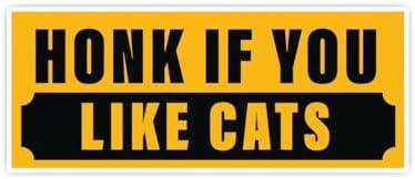 Pack of 3 Honk Funny Sticker Decal, 5x2 inches | Water Proof | for car Bumper, Notebook, tumblers Sticker (Honk If You Like Cat)