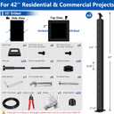 2ft-8ft Modular Cable Railing Post Kit 42" T304 Stainless Steel 2 Stair Post Kit, Surface Mount Black Cable Railing System for 28-38° Step Length Adjustable, 118ft 1/8" Wire(No Handrail)