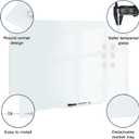 Magnetic Glass Whiteboard for Wall, 36" x 24" Glass Dry Erase Board, Large Frameless White Board for Home and Office with 1 Marker Tray - Normal White