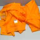 Laseniewa Sheer Curtains 84 Inches Long 2 Panels, Rod Pocket Short Curtain for Kitchen, Bedroom, Cafe Window(Orange 38" W x 84" L)