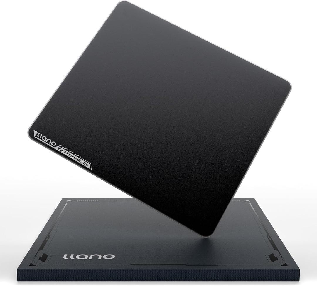 llano MP001 Gaming Glass Mousepad for FPS Esport, 17.7x15.8 Tempered Glass Mouse Mat, Ultra-Smooth 0.85m Micro-Etched Surface, 3mm Thick, Non-Slip Base, Compatible with Viper/G502, XL 450mm x 400mm, 17.7L x 15.8W inches