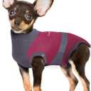 MAXX Dog Recovery Suit  Breathable, Cozy Post-Surgery Suit for Wounds  E-Collar, Cone Alternative (Ruby Red Grey, XS)