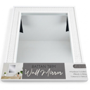 Rattan Trim Wall Mirror, 18' x1.25' x 23.75' , White