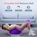 kisnbld Half Balance Ball Trainer, Inflatable 19/23 Inch Half Exercise Ball with Resistance Bands and Pilates Ball, Non-Slip 660lbs Capacity Yoga Ball for Home Gym Full Body Workouts
