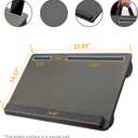 Extra Large Lap Laptop Desk - Full PU Material Mouse Pad Gaming Tray - Portable LapDesk with Phone Holder & Wrist Rest for Notebook, MacBook, Tablet, Bed, Sofa(Gray, Fit Up 17.3-in Laptops)