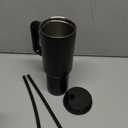 Simple Modern 40 oz Trek Tumbler with Handle and Straw Lid | Cup Holder Friendly Insulated Stainless Steel Travel Mug | Midnight Black