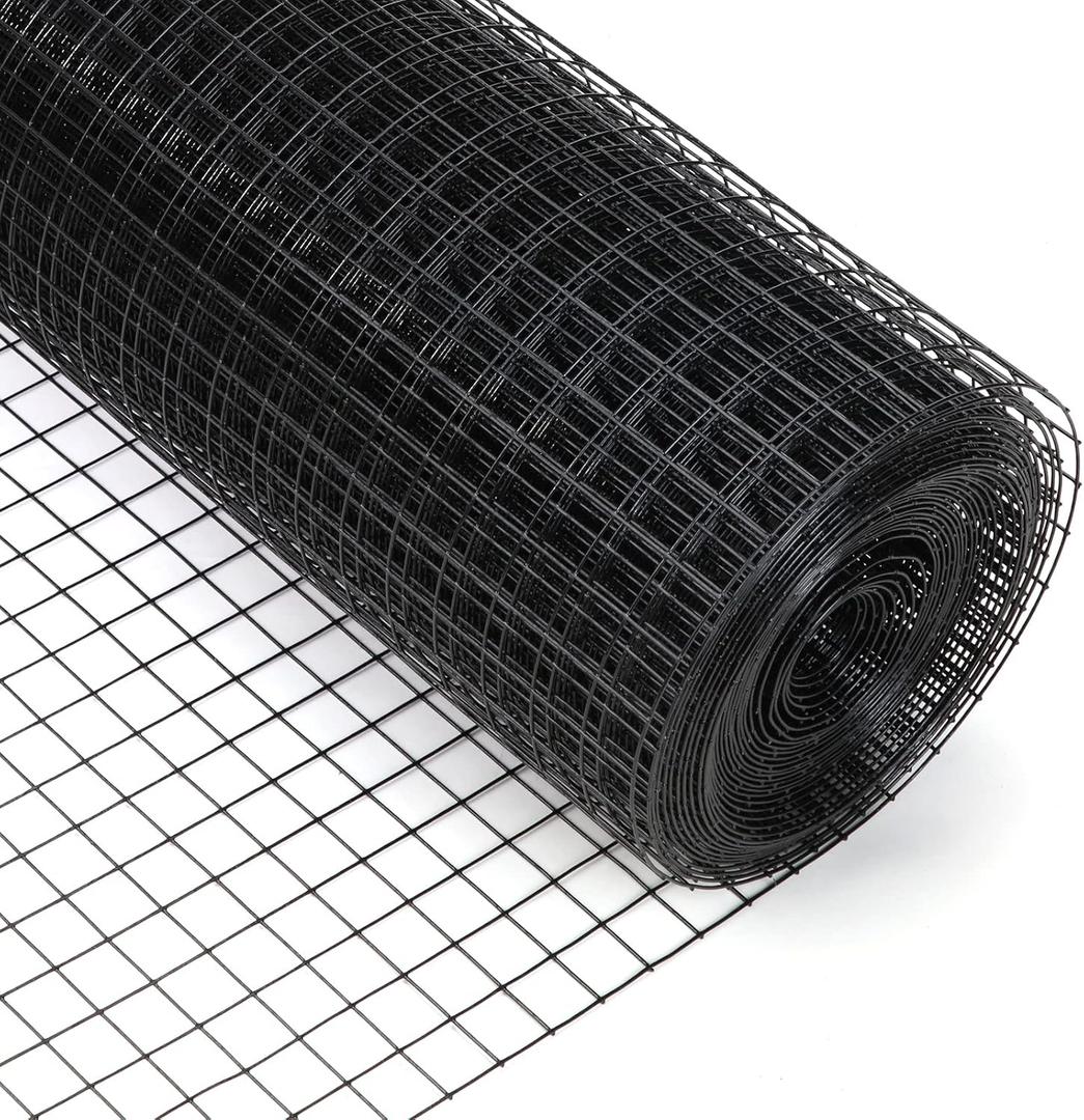 48'' x 50' 1inch Hardware Cloth 16 Gauge Black Vinyl Coated Welded Fence Mesh for Home and Garden Fence and Home Improvement Project