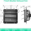 7 Inch Shutter Exhaust Fan,Wall Mount Ventilator Fan with ON/OFF Switch,Attic Chicken Coops Vent Fan for Greenhouse, Gable, Barn, Garage, Shed,Ventilation Fans 576 CFM,1700 RPM