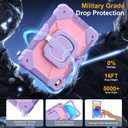Case for iPad (A16) 11th/10th Generation 11/10.9 Inch 2025/2022, Ubearkk for iPad a16 case with Screen Protector, 360 Degree Rotating Stand Shoulder Strap Pencil Holder, Purple Pink
