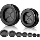 Round Rubber Plug Hole Grommet Kit 7 Sizes Black Double Sided Electrical Firewall Gasket Kit for Protecting Cable Wire Hole Plug Assortment Automotive Supply (52 Pieces)