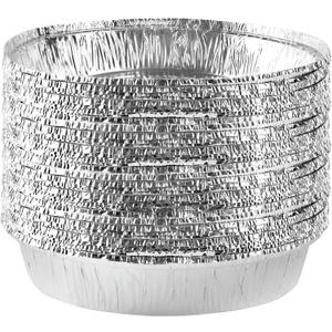 PLASTICPRO 9'' Inch Round Tin Foil Pans Disposable Aluminum, Freezer & Oven Safe - For Baking, Cooking, Storage, Roasting, & Reheating, Pack of 20
