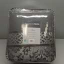 Madison Park Traditional Damask Design All Season, Lightweight Coverlet Bedspread Bedding Set, Matching Shams, Pillows, (120"x118"), Bellagio, Jacquard Grey, 5 Piece (Oversized King)