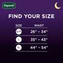 Depend Night Defense Adult Diapers, Incontinence Underwear for Men, Disposable, Overnight, Small/Medium, Grey, 26 Count, Packaging May Vary