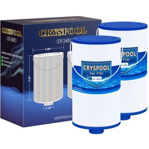 Cryspool 2402 Filter Compatible with Watkins 303279(not 303263), FC-2402, Free Flow and Lifesmart Hot Tub Filter, 1 1/2" Finer Thread Spa Filter Cartridge, 2 Pack