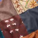 WDIRARA Women's All Over Print Patchwork Wide Leg Hippie Elastic High Waist Boho Pants (S)