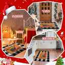 Geelin 2 Pcs Christmas Door Mat Xmas Front Doormat Black and White Buffalo Checkered Rug Decorative Christmas Tree Imitation Coir Welcome Floor Mat Layering Rug for Front Door(Red Truck)