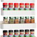 Nieifi Spice Rack Wall Mount, Spice Organizer for Spice Jars, Screw or Adhesive Hanging Organizer for Kitchen Cabinet or Pantry Door, 4 Pack, White, ABS Plastic