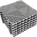 12 Pack 12" x 12" Interlocking Shower Cushion Mat Non-Slip Rubber Floor Tiles DIY Size Non-Slip Shower Bath Tile Splicing Waterproof Drainage Mat for Drain Pool Deck Patio Yard