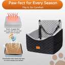 Dog Car Seats for Small Medium Dogs Up to 35lbs | Elevated Dog Booster Seat with Detachable Washable Cover & Cushion | Memory Foam Pet Car Travel Seat with Safety Belt and Storage Pockets (Black Grey)