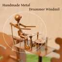 Drummer Windmill, 2025NEW Wind Spinners for Yard and Garden, Handmade Metal Rock Band Windmill, Rockin Art Figurine, Wind-Powered Kinetic Sculpture, Outdoor Decoration