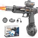 Automatic Electric Squirt Water Gun for Adults Kids, Black, LED Lights LED Light and Water Spray Sound, Toys for boys Leak-Proof Rechargeable,Summer Water Fight Outdoor Toy for Pool, Beach