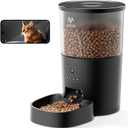 Automatic Cat Feeder with Camera, APP Remote Control, Programmable Food Dispenser, 2-Way Audio, Timed Cat Feeders for Dry Food, 1-8 Meals Per Day for Pets, 10s Voice Recorder(Support 2.4GHz WiFi) (Black)