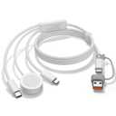 Travel Essentials for Apple Watch Charger, 60W 3 in 1 USB C/Lightning/iWatch Multi Charger Cable Cord for iPhone 6-17, MacBook, iPad, Samsung S25-S21, Google Pixel, Portable Designed for iWatch-5FT