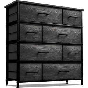 Sorbus Dresser for Bedroom with 8 Drawers - Tall Chest Storage Tower Unit, for Closet, Hallway, Nursery, Entryway Organization - Steel Frame, Wood Top (11"D x 34"W x 36"H (8 Drawers), Gray Wood)