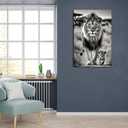 ZHIYYHAO Black and White Lion Canvas Wall Decor Lion with Cub Picture Wild Animal Painting Modern Artwork for Bedroom Living Room Nursery Home Decor A-418.00L X12.00W''