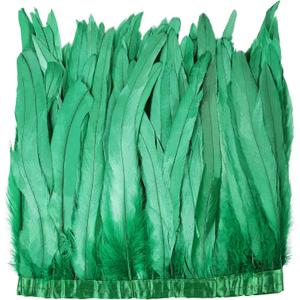Green Rooster Fringe Trim 2.15Yard 8-10inch for Feather Shawl Cape,DIY Sewing Craft Clothing Wedding Decoration