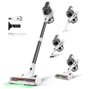 Cordless Stick Rechargeable Vacuum Cleaner, Lightweight, 55min Runtime, 9 in 1 Powerful Suction, Self Standing, Wide Angle LED Headlight, Ideal for Carpets, Hardwood Floors, Pet Hair, and Home