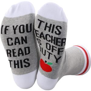 If You Can Read This This Socks For Women Teacher Off Duty Gift Socks Size 6-11W